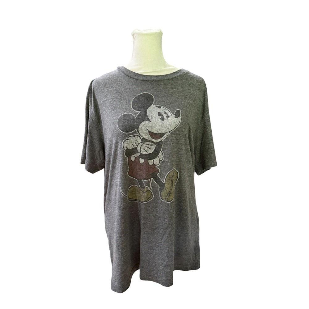 Old Navy Disney Mickey Mouse Graphic T-Shirt Gray Collectibil-Tees Medium